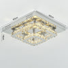 40cm Crystal Chandelier Square Ceiling Light LED Lamp Pendant Light Living Room