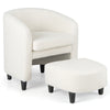Modern Accent Chair and Ottoman Set Bedroom Upholstered Club Chair w/Footrest