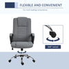 Vinsetto Linen Office Chair 360° Swivel High Back Wide Adjustable Seat Grey