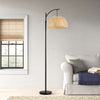 Floor Lamp with Bamboo Shade, Floor Lamp for Home Office, Bedroom, Living Room