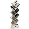 10-Tier Wooden Bookshelf Tree Shaped Display Storage Rack Utility Organizer Rack