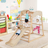 Wooden Indoor Toddler Playground 4-in-1 Jungle Gym-Natural