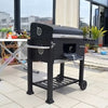 Outdoor BBQ Smoker Charcoal Barbecue Grill Portable Garden Warming Rack w/ Wheel
