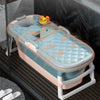 Free-Standing Soaking Tub w/ Lid Folding Spa Bath Bucket Barrel Portable Bathtub