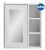 Bathroom Mirror Cabinet Storage Organizer Wall Mounted with Adjustable Shelves