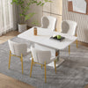 Extendable Rectangular Dining Table with Storage, Space-saving, White
