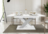 Extendable Table 140-180x80cm Kitchen STONE WHITE Gloss FAST FREE POSTAGE