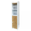 Free Standing Toilet Paper Roll Holder Stand Wood Bathroom Storage Cabinet White