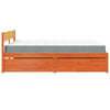 Bed with Drawers and Wax Brown 160x200 Solid Wood Pine G1Y2