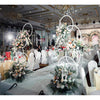 2Pcs Half Moon Metal Frame Wedding Arch Backdrop Stand Flower Display Prop 189cm