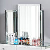 Glass Mirrored Dressing Table Makeup Vanity Desk Bedroom w/ Drawer&Mirror&Stool