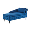 Upholstered Lounge Sofa with Armrest Chaise Sofa with Storage and Pillow Blue