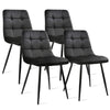 Set of 4 Dining Chairs High Back Velvet Kitchen Chair Modern Wood Legs Home UK