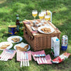 Outdoor 4 Person Luxury Wicker Picnic Basket Set with Blanket Vintage