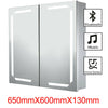 LED Mirror Bathroom Cabinet With Shaver Socket Bluetooth Demister Sensor Light