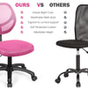 Armless Computer Desk Chair Swivel Executive Chair Ergonomic Office Chair Pink