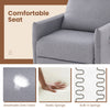 Push Back Recliner Chair Linen Fabric Reclining Armchair w/ Adjustable Backrest
