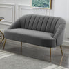Velvet Upholstered Oyster Armchair Tub Chair Scallop Back 2 Seater Loveseat Sofa