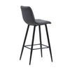 Set of 2 Velvet Bar Stools Chairs High Back Footrest Backrest Metal Legs Pub