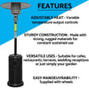 Gas Patio Heater 13kW Commercial & Domestic Use, with Cover - Black