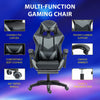 Grey Gaming Chair Leather Racing Office Executive Recliner with Leg Rest Massage