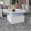 Coffee Table with LED Lights Cocktail Sofa Center Table for Living Room White