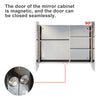 Bathroom Mirror Cabinet with Shelf Storage Double Door Stainless Steel 800×600mm