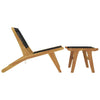 Solid Wood Teak Garden Chair with Footrest - Foldable Patio Lounger with M3J4