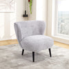 Button Back Tufted Armchair with Solid Wood Legs Accent Chair for Living Room