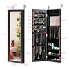 Wall Mounted Mirrored Jewelry Cabinet Door Hanging Jewelry Armoire Xmas Gift