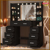 Dressing Table with LED Mirror Modern Makeup Desk Vanity Table Set + 8 Drawers