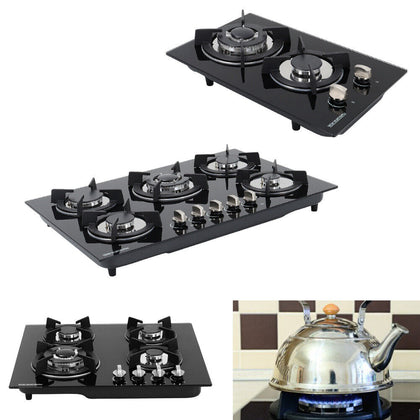 2/4/5 Burners Hob Glass Top Campervan/Caravan/Motorhome Gas Hob LPG Stove Cooker