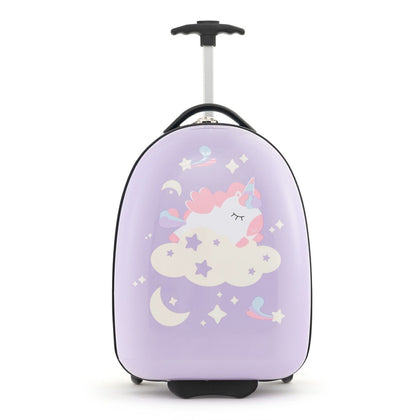 16” Kids Carry-On Luggage Children Travel Rolling Hard Shell Suitcase Pink