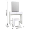 Foldable Makeup Table Set Drawer Mirror Storage Makeup Room White Dressing Table
