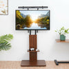 Industrial Floor TV Stand for 32-65 inch Large TV Mount w/ Wooden Base Hold 40kg