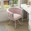 ROTATABLE VELVET DINING CHAIR WITH METAL LEGS KITCHEN CHAIR SWIVEL MODERN PINK