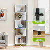 6-Tier Zigzag Corner Bookshelf, Freestanding Bookcase for Living Room, White