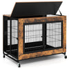 Indoor Decorative Pet House End Table w/3 Lockable Doors-Brown