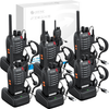 6 Pack Rechargeable Long Range Walkie Talkies 16CH VOX Radios with Earpieces