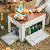 60L Collapsible Car Boot Storage Box With 3 Door Open & Wooden Board Table Tray
