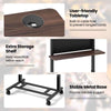 Rolling Podium Stand with Tilted Tabletop & Edge Stopper