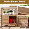 Outdoor Potting Bench Acacia Wood Garden Potting Table with Storage Shelf