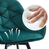 Set of 2 Green Swivel Dining Chair Velvet Rotatable Padded Seat Dining Room New