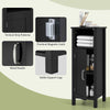 Multifunctional Corner Storage Cabinet Bathroom Rack Stand Black