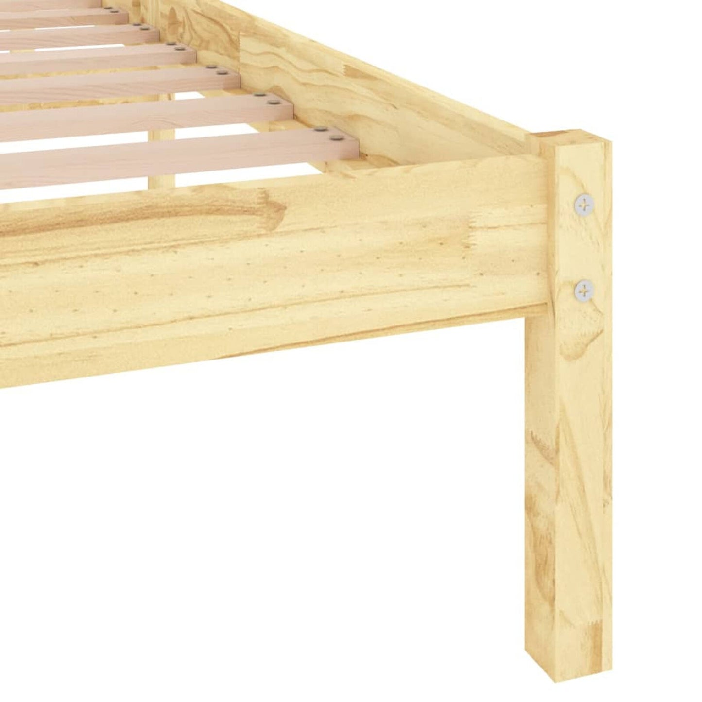 Lechnical Bed Frame Solid Wood Pine 140x190 ,Bed Frame,Bed Frame Modern C5V8