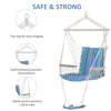 Garden Hammock w/ Footrest Armrest Patio Swing Seat Hanging Rope Blue