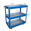 Tool Storage Heavy Duty Durable Garage Trolley Workshop 3 Tier Wheel Cart Shelf