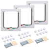 Lockable Pet Door 4Way Locking Small Medium Large Dog Cat Flap White/Brown Frame