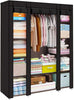 Fabric Canvas Wardrobe With Hanging Rail Shelving Clothes Storage Large Cupboard