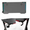 Adjustable LED Gaming Desk Computer Table w/Cup Holder Headphone Hook Cable Hole